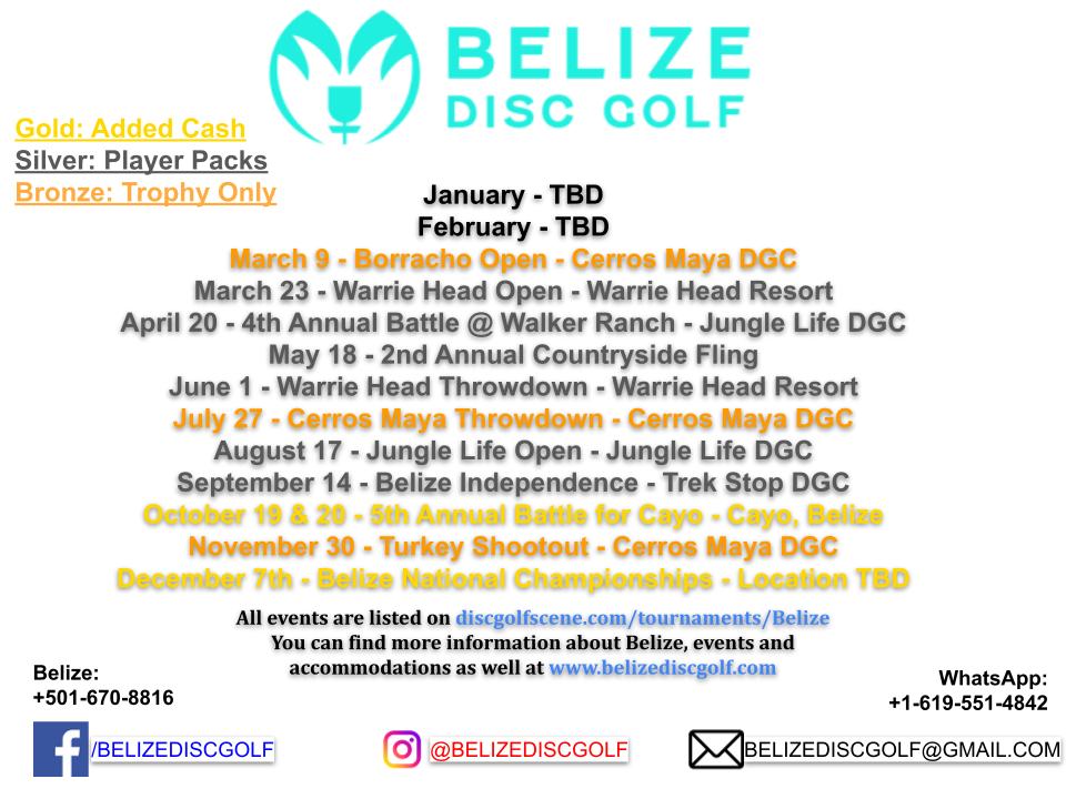 2024 Belize Disc Golf Tournament Schedule Belize Disc Golf